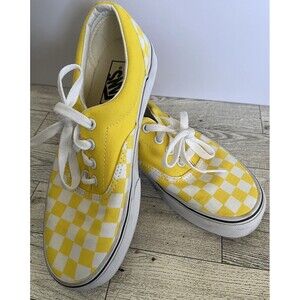 VANS Old Skool Yellow Checkerboard Skateboard Sneakers US Men 4.5 Women 6.0